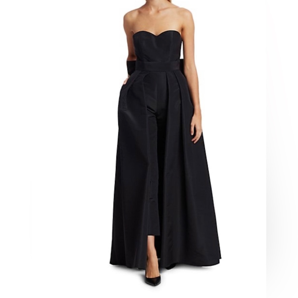 Alexia Maria Bow Back Jumpsuit with Convertible Skirt - Black - Size 14 - NWT
